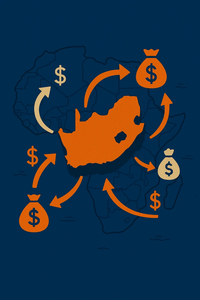 Money flowing in and out of South Africa