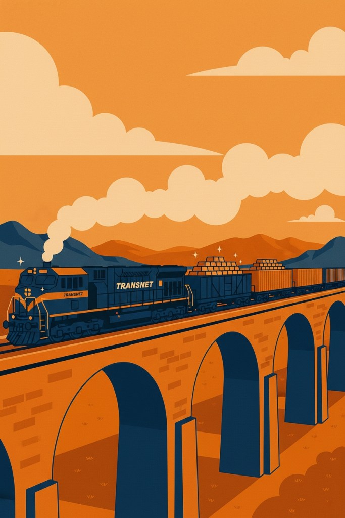 Locomotive on bridge